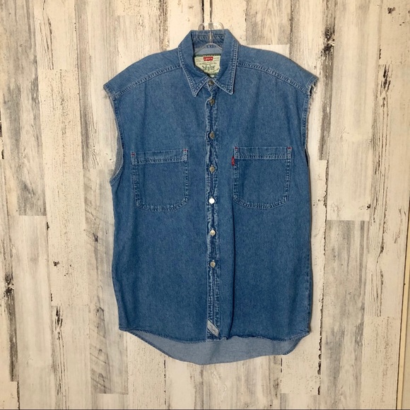 Levi's Other - Levi’s Light Weight Cut-Off Button Up Denim Shirt